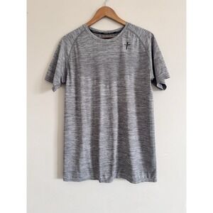 Three Nails Heathered Gray Shirt Athletic Christian Cross Religious Soft